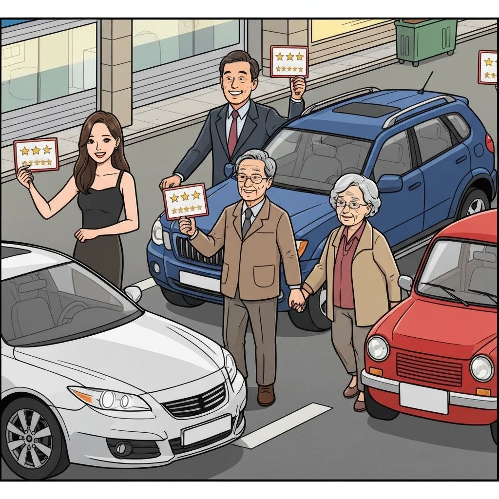 만족한 고객들의 만화 일러스트